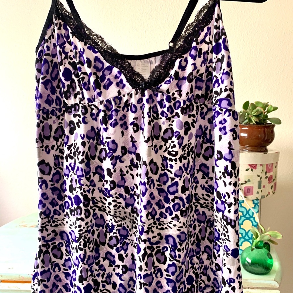 Super Soft Nightgown - Purple & Black - Size Small
